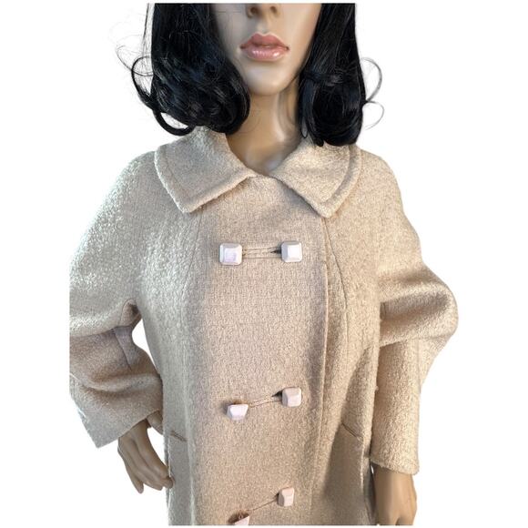 Vintage 1950's Craigleigh Ivory Blouce Double Breasted Swing Coat size large - Picture 5 of 17